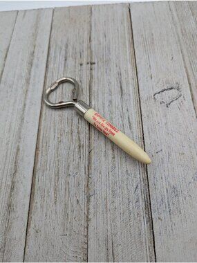 Vintage Advertising Bottle Jar Opener Lid Lift Church Key White 5"